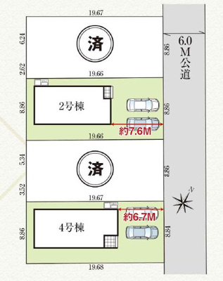 【区画図】 | ☆☆☆新築住宅　いわき市東田町　オール電化　残２棟！！ご案内随時受付中です♪ | 全体区画図です