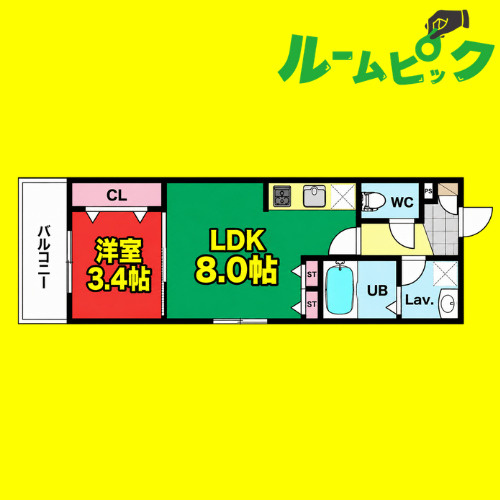 ジーメゾン名古屋名港　名古屋市賃貸　仲介手数料無料の間取り