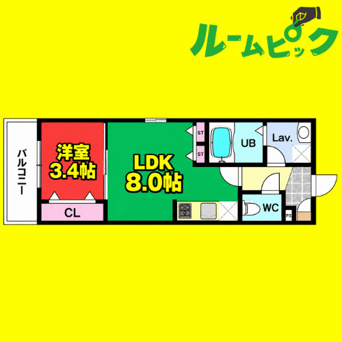 ジーメゾン名古屋名港　名古屋市賃貸　仲介手数料無料の間取り