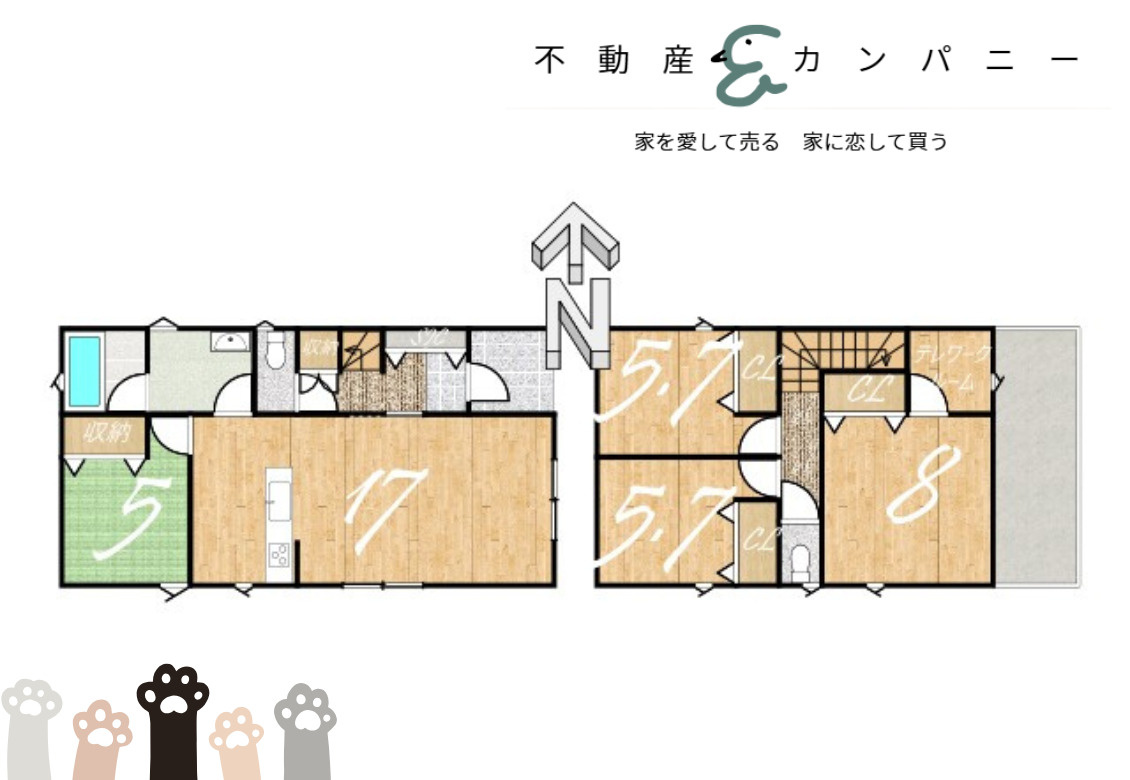 クレイドルガーデン余戸東第1‐1号棟　松山市余戸東2丁目新築戸建の間取り
