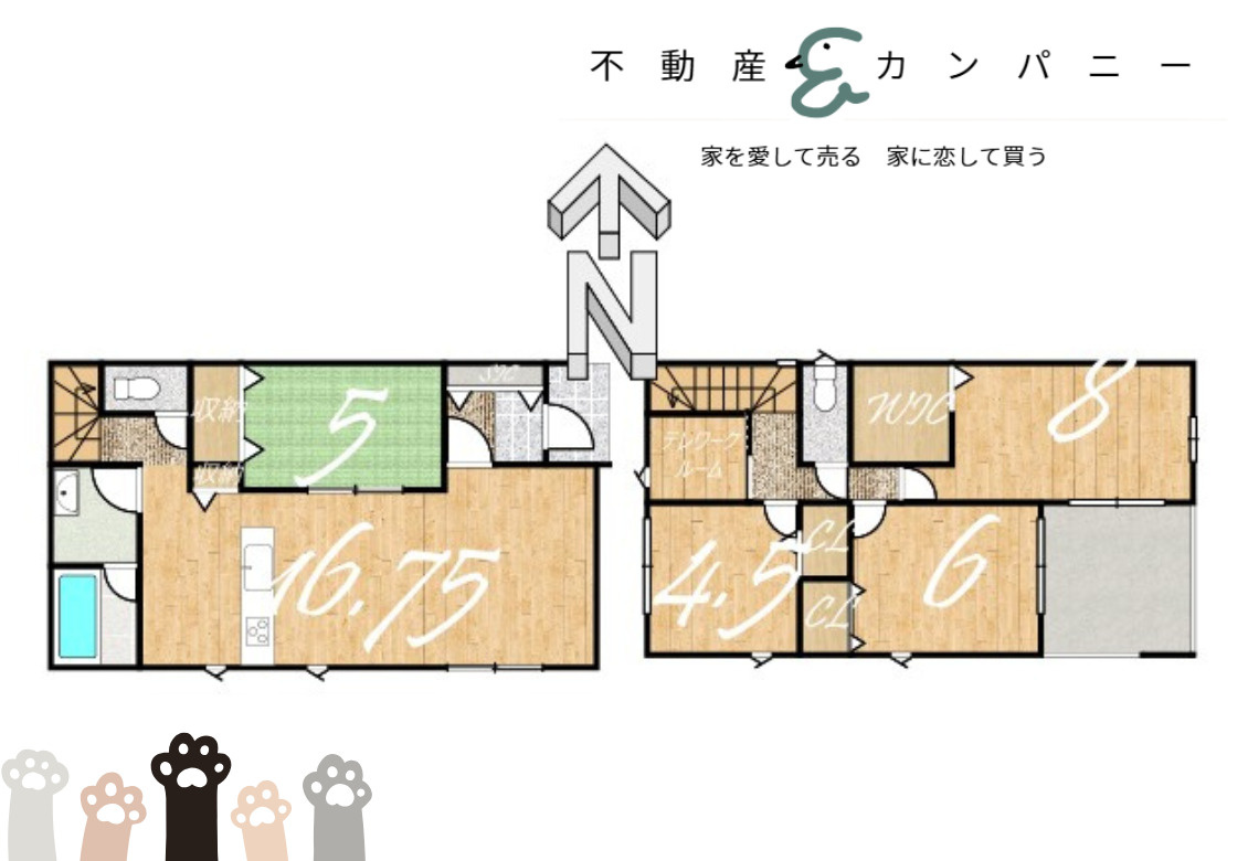 クレイドルガーデン余戸東第1‐2号棟　松山市余戸東2丁目新築戸建の間取り