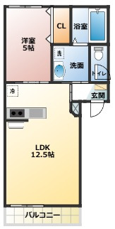 シャンテ経田Ⅱの間取り