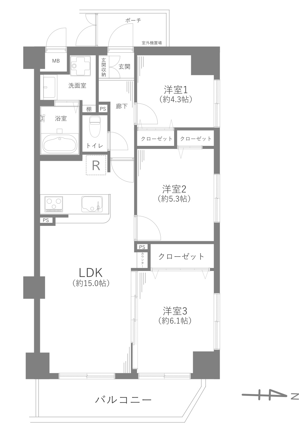 ロイヤルステージ淵野辺の間取り