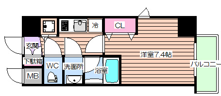 【間取り】 | ララプレイス大手通LD