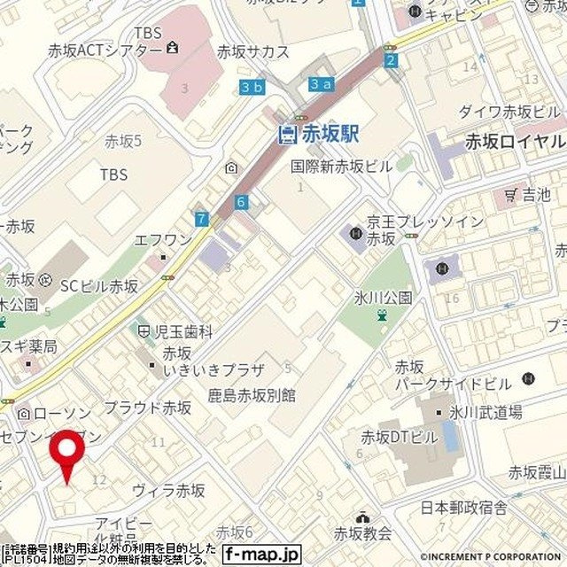 ルシェール赤坂の地図