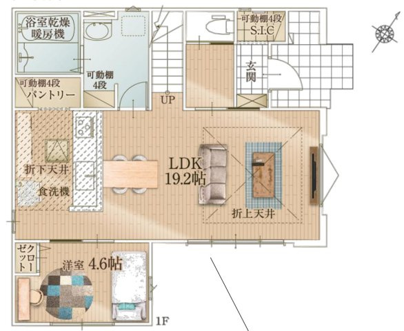 【仲介手数料無料】所沢市中富南４期全１棟　所沢市の不動産なら西武ハウジングの間取り
