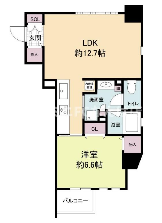 ルクレ北堀江の間取り