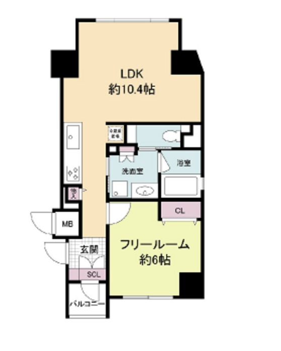 ルクレ北堀江の間取り|現状有姿