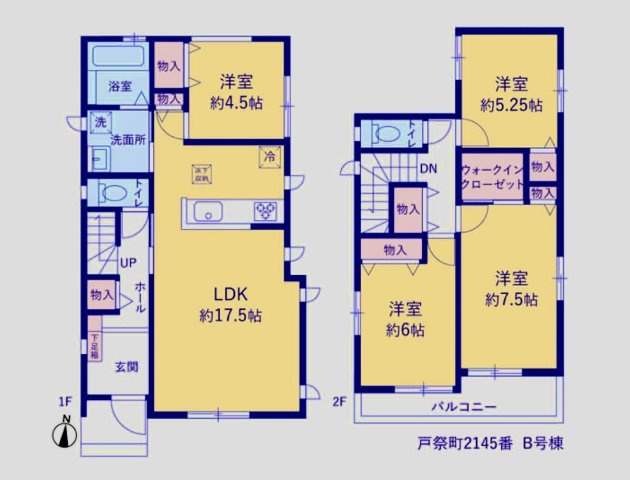 戸祭町2145番　B棟の間取り