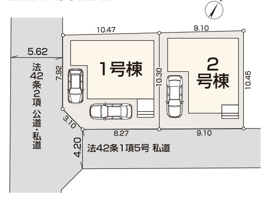 【仲介手数料無料】所沢市松郷第２全２棟２号棟　所沢市の不動産なら西武ハウジングの区画図