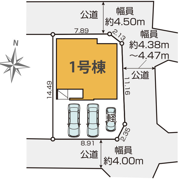 【仲介手数料無料】狭山市東三ツ木８期全１棟　狭山市の不動産なら西武ハウジングの区画図