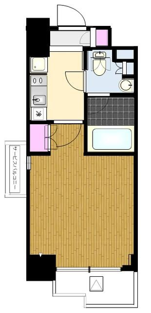 レジディア新宿イースト３（敷なし礼０．５　禁煙）の間取り