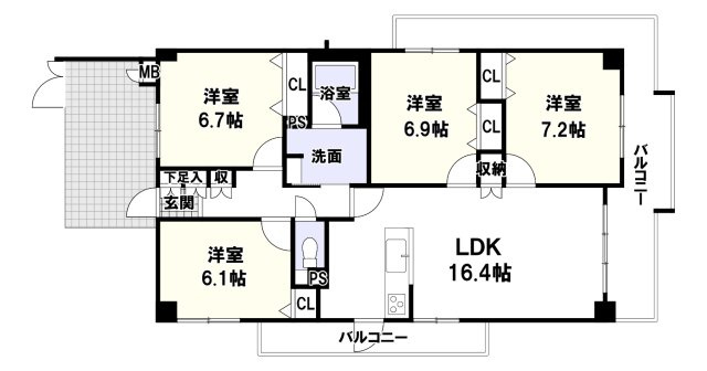 セントラル西雲雀丘の間取り