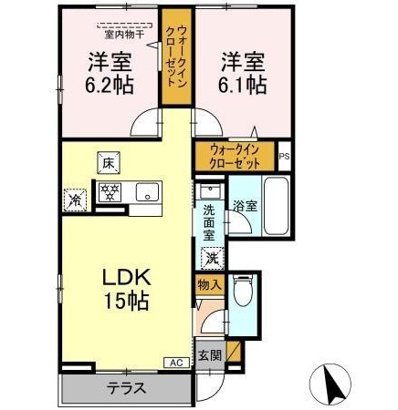 フルールAの間取り