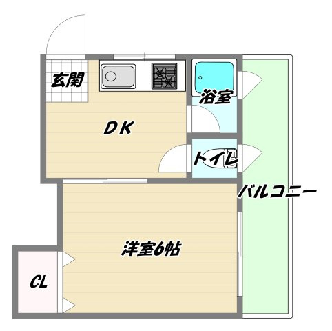 大阪市東淀川区豊新１丁目の賃貸マンションの間取り
