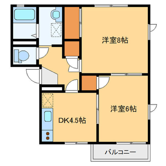 【間取り】 | グランドール山王B