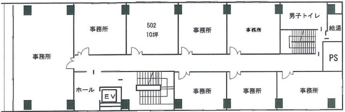 大阪市中央区南本町２丁目の事務所の区画図