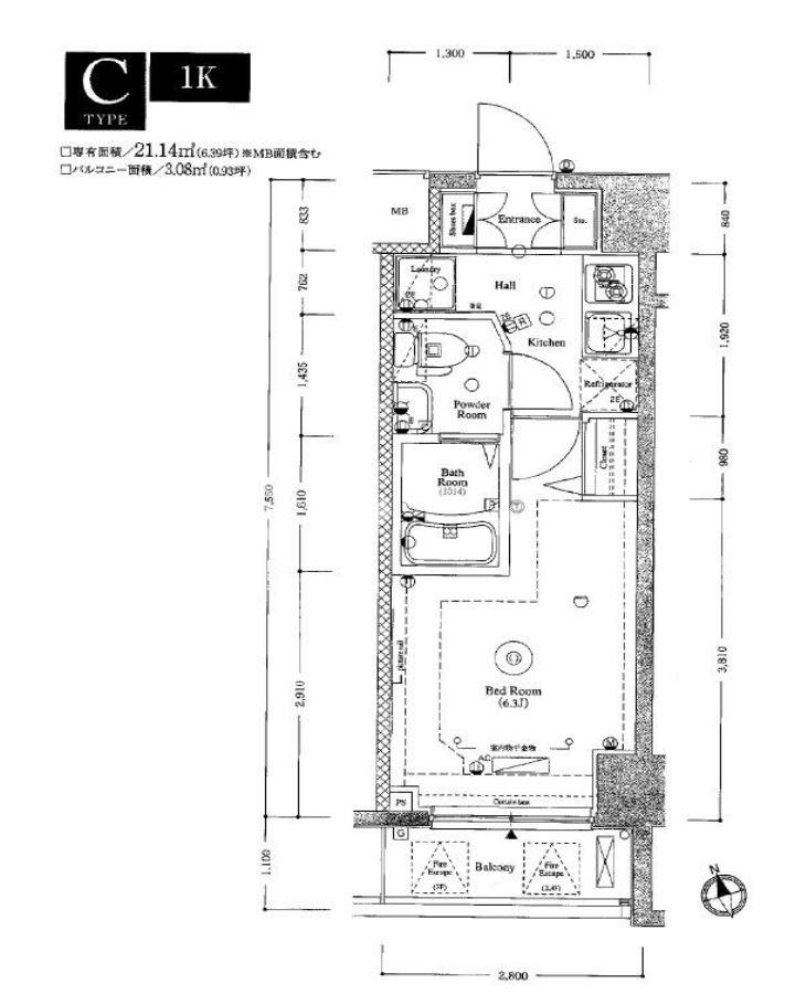 豊島区池袋本町４丁目の賃貸マンションの間取り