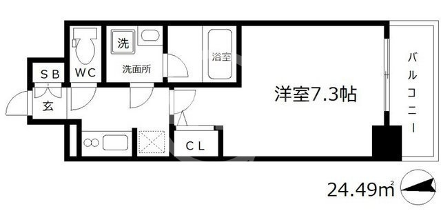 サムティ難波ＶＩＶＯの間取り|サムティ難波ＶＩＶＯ　開放感ある間取