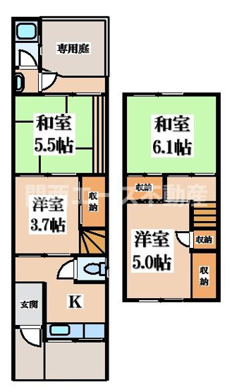 【間取り】 | 下小阪５丁目貸家