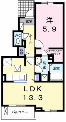 【間取り】 | パークサイド東新町A