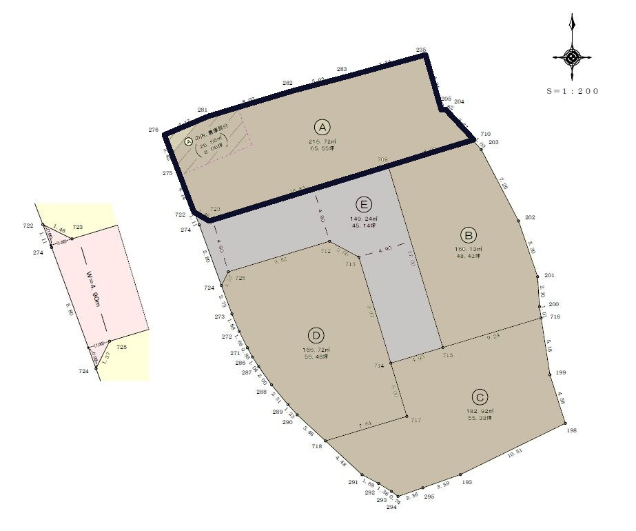 高知市福井町　A号地　売土地の区画図|A号地…
