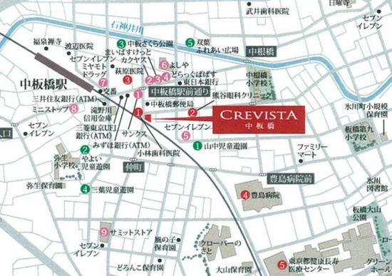 クレヴィスタ中板橋の地図