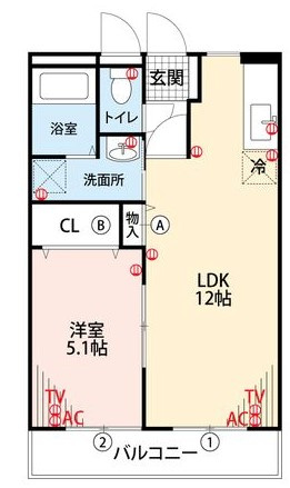 元町パークビルの間取り|使い勝手の良い間取りです♪