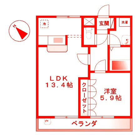 茅ヶ崎市小和田２丁目のアパートの間取り