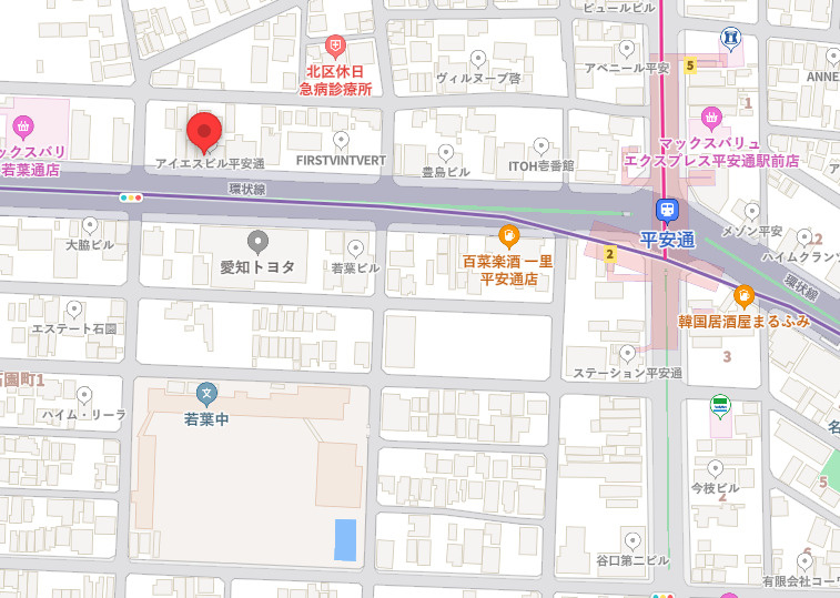 アイエスビル平安通の地図