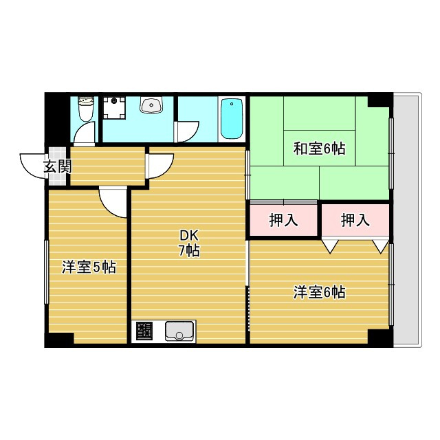 クインテットハイツの間取り