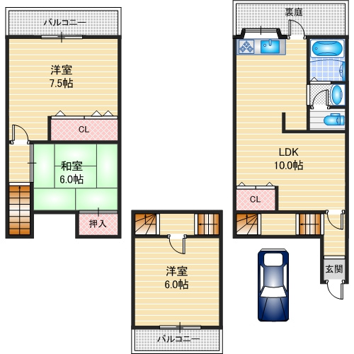 【間取り】 | インペリアル鶴野