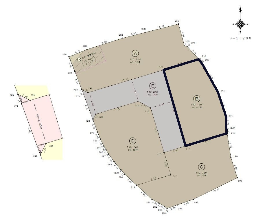 高知市福井町　B号地　売土地の区画図|B号地…