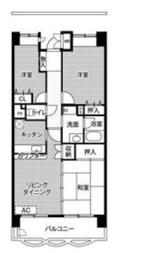 ビレッジハウス潮見タワー１号棟の間取り