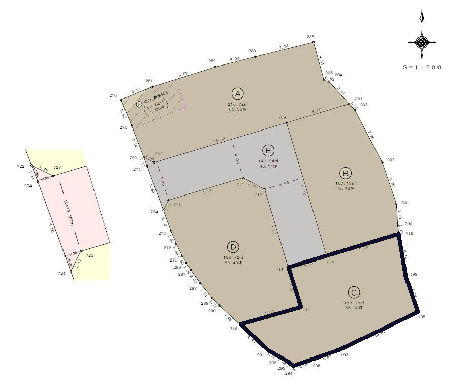 高知市福井町　C号地　売土地の区画図|C号地…
