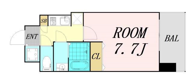 S-RESIDENCE緑橋駅前　仲介手数料無料の間取り