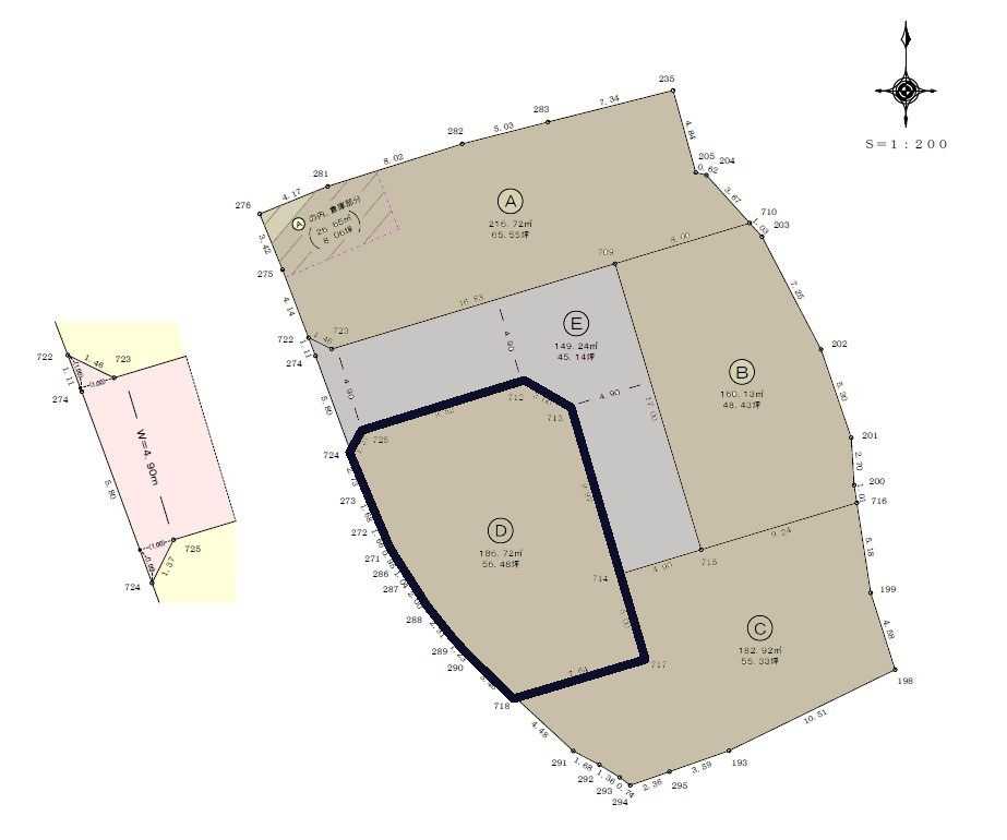 高知市福井町　D号地　売土地の区画図|D号地…