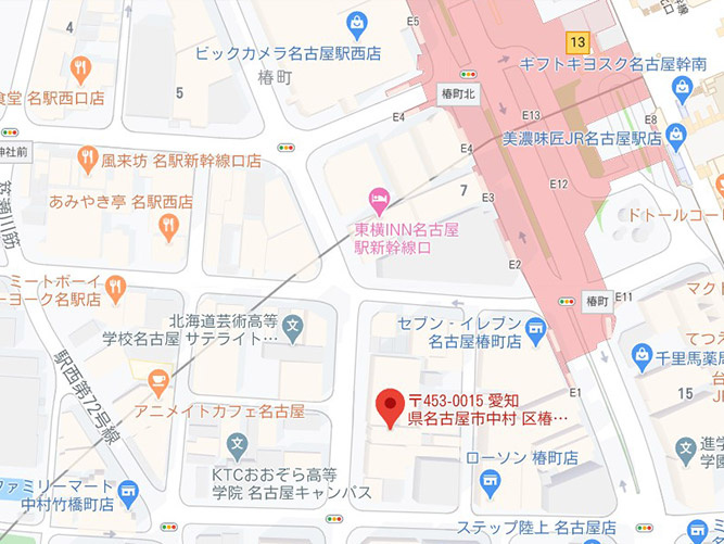 サン・オフィス名駅新幹線口の地図