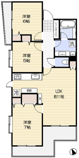 二の坂シティハウス(ニノサカシティハウス)の間取り