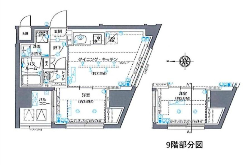 新宿区下落合１丁目の賃貸マンションの間取り