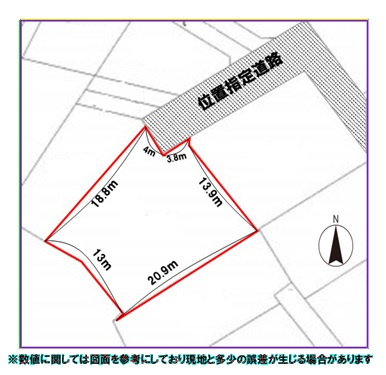 浦添市仲西3丁目(93.84坪)の区画図