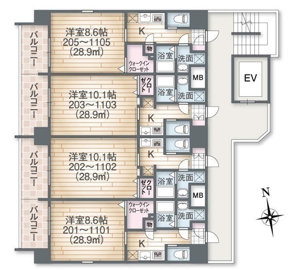 【間取り】 | フォレストグレイス深江橋Ⅱ