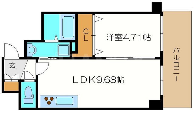 クレグラン北梅田の間取り|クレグラン北梅田　開放感のある間取り