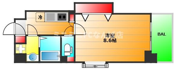 ラムール谷町の間取り|現状有姿