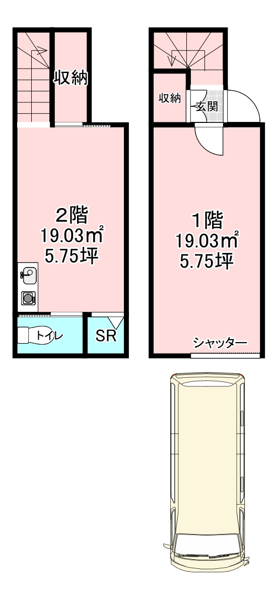 尼崎市大庄西町２丁目の倉庫の間取り