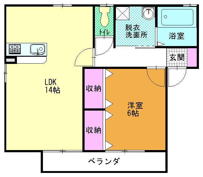 リバーサイドＫ２ Ａ棟の間取り
