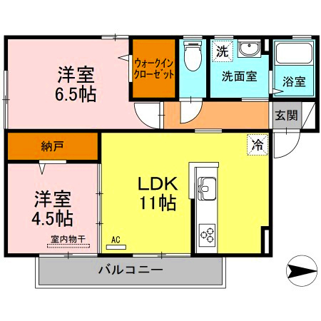 トアエーユBの間取り