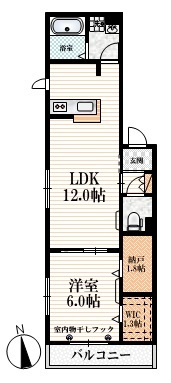 ドミールの間取り|★南向き角部屋♪収納豊富な１SＬＤＫ★