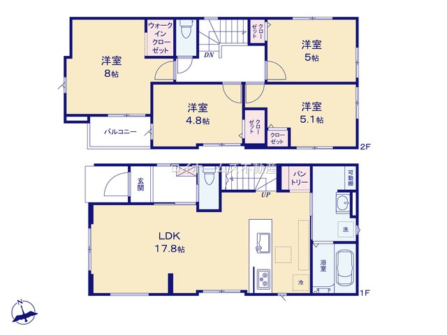 【間取り】 | 名古屋市千種区豊年町1211『仲介料無料』新築戸建て | 1号棟