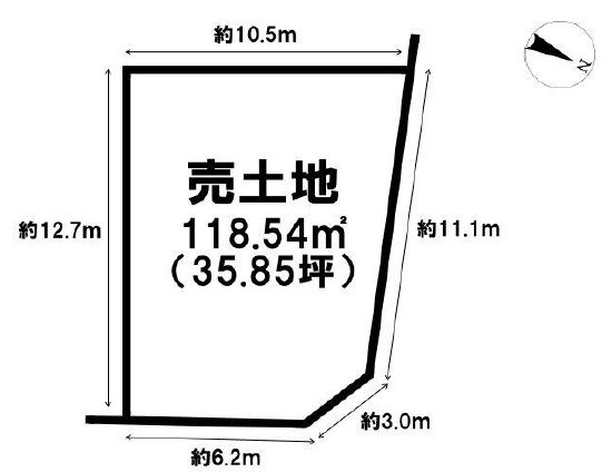 桜井３　建築条件無し土地＜全２区画＞の土地図|１号地